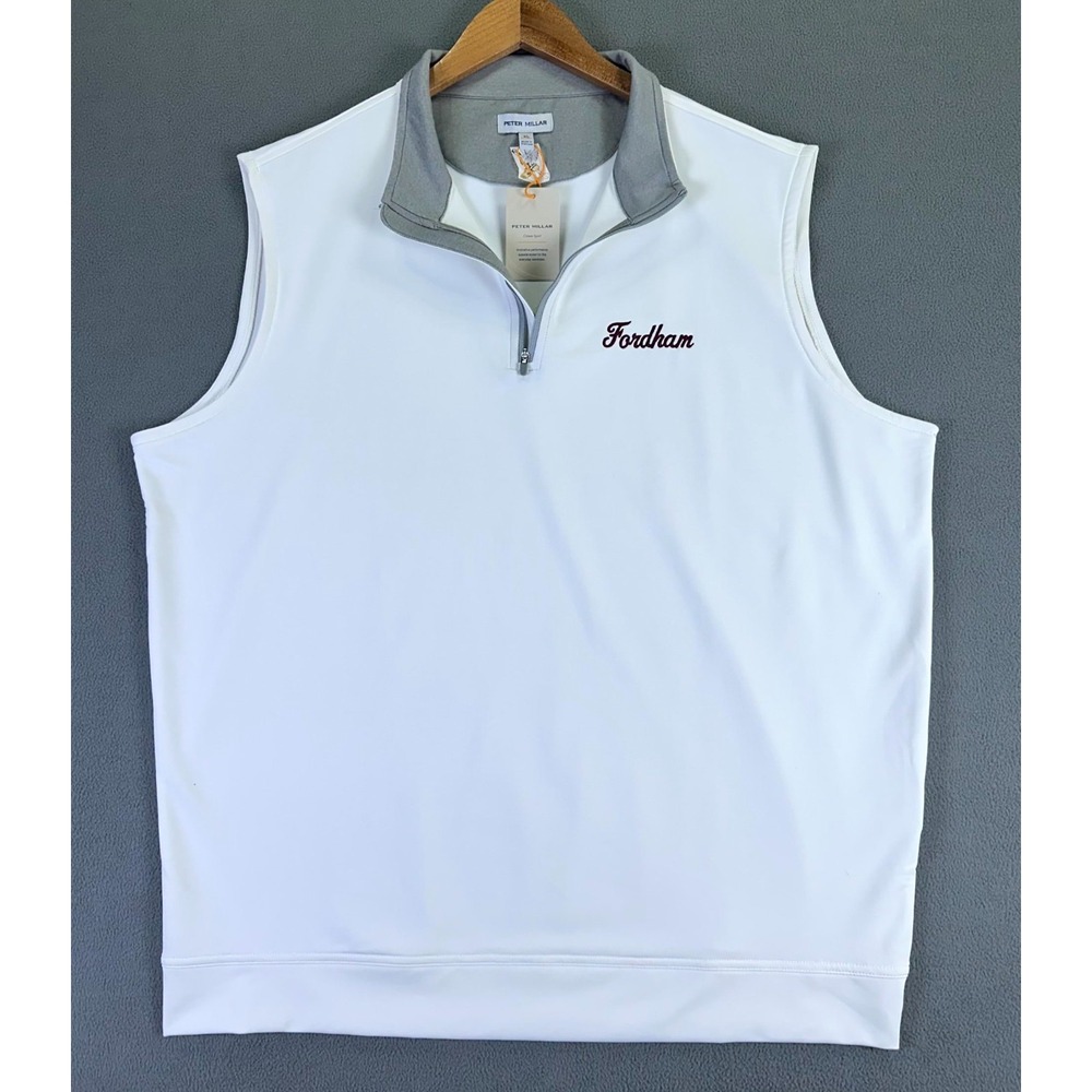 Peter Millar Vest Mens XL White Crown Sport Galway Fordham Winged Foot Golf New